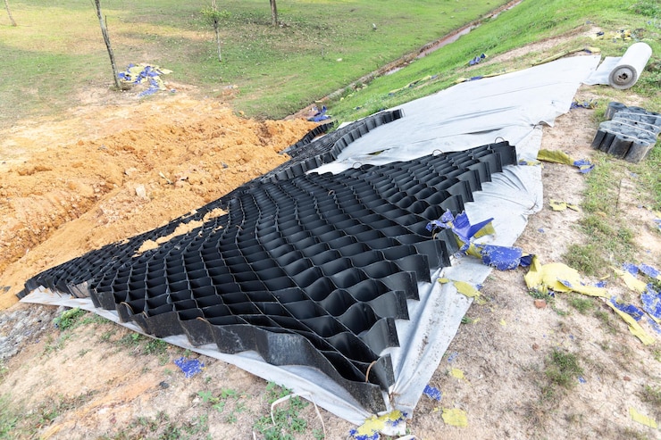 Blog 49 Rolul geotextilului în montajul pavajului